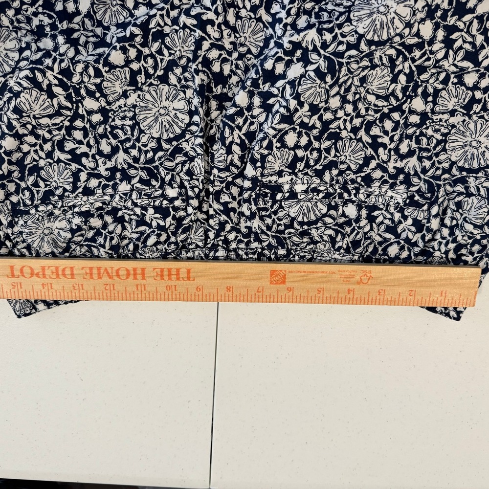 Vineyard Vines Navy Blue White Floral Cotton Elastic Waist Pull On Shorts L - Picture 5 of 7
